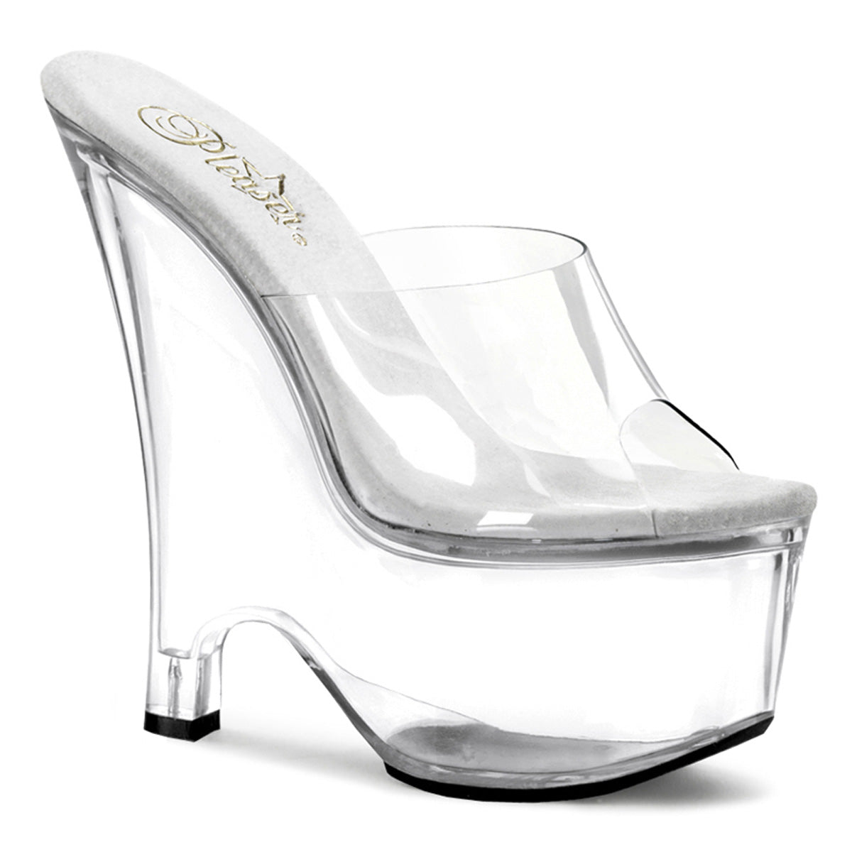 Clear 6.5 Inch Wedged Platform Shoes -  Pleaser BEAU-601