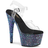 Clear Black 7 Inch Blingy Platform Shoes -  Pleaser BEJEWELED-708MS