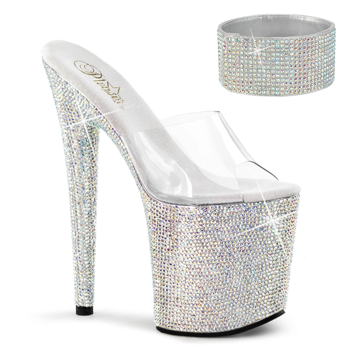 Bejeweled-812rs Sexy Multi Rhinestones Stripper Platform Pole zapatos