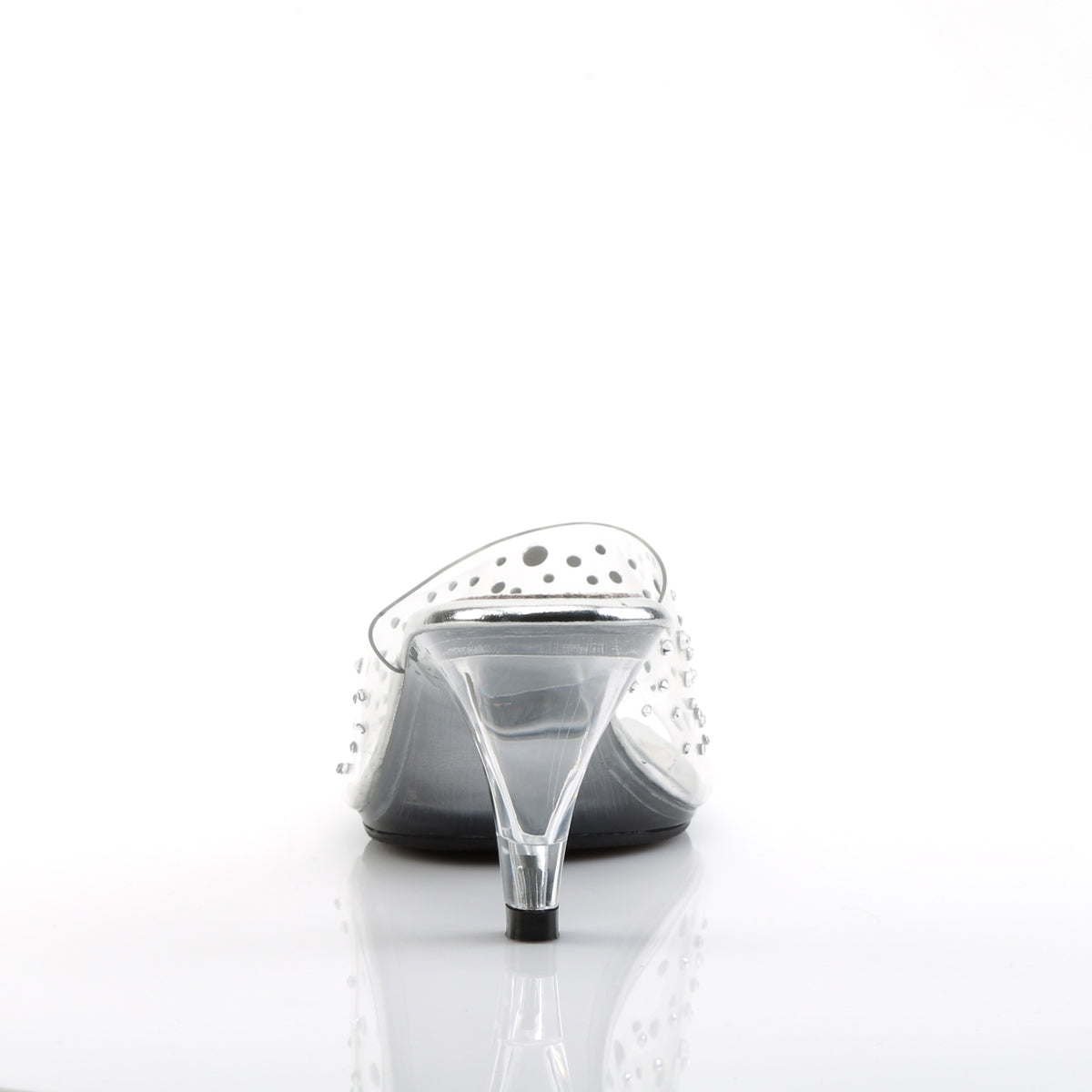 BELLE-301RS Bling Posing Comp Sandals 3" Clear Sexy Slip On Shoes