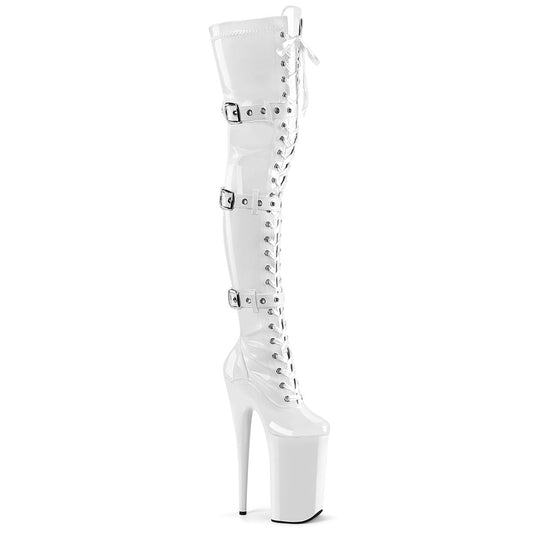 BEYOND-3028 Pleaser Sexy Footwear White Thigh High Boots