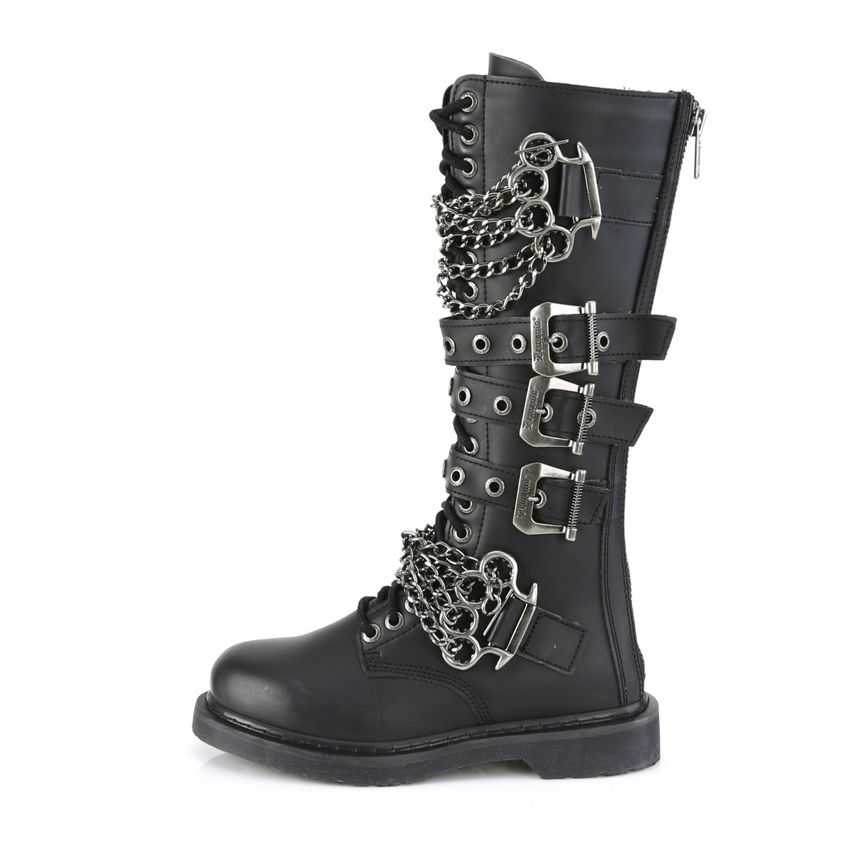 BOLT-450 DemoniaCult Alternative Footwear Unisex Chain Detail Combat Boots