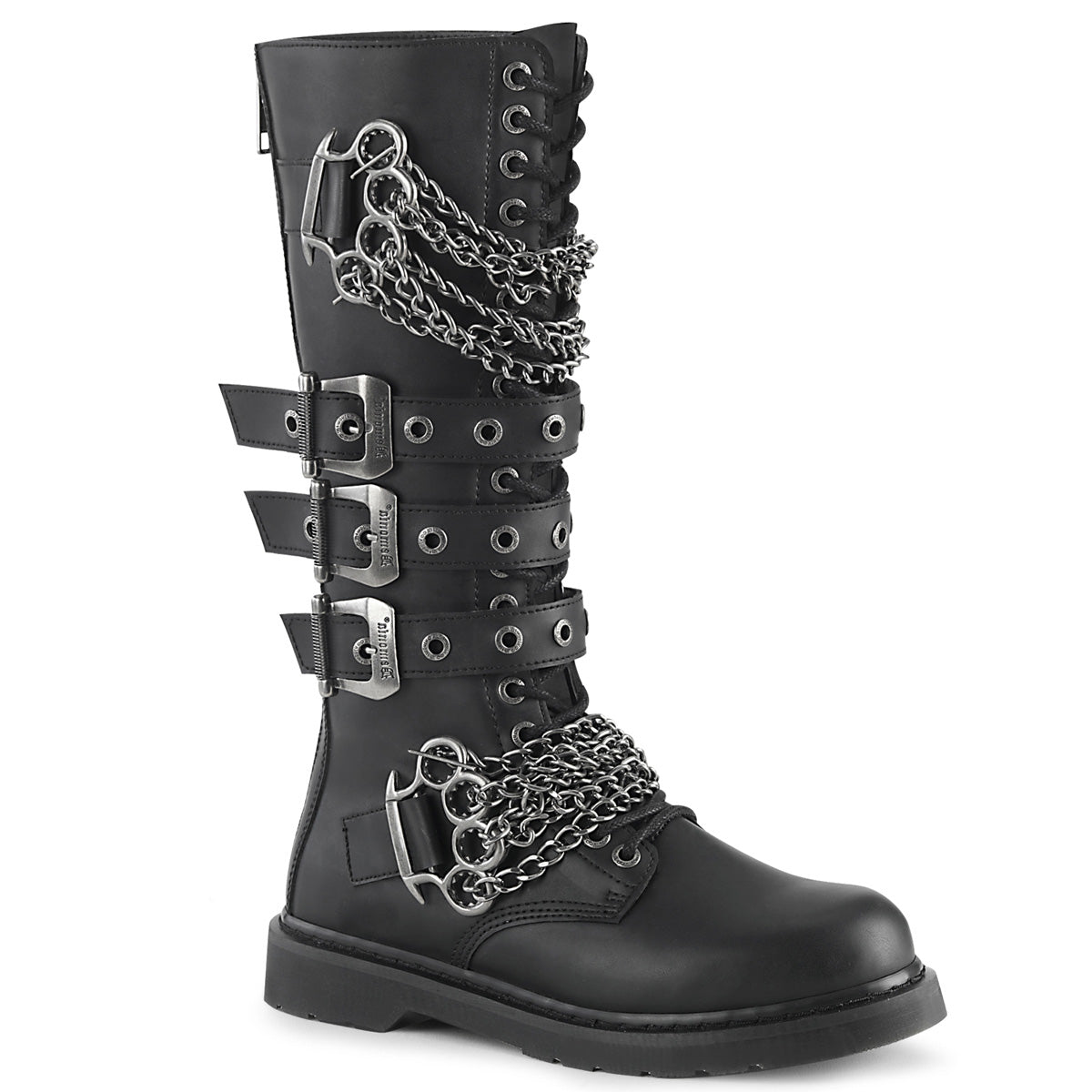 BOLT-450 DemoniaCult Alternative Footwear Unisex Chain Detail Combat Boots