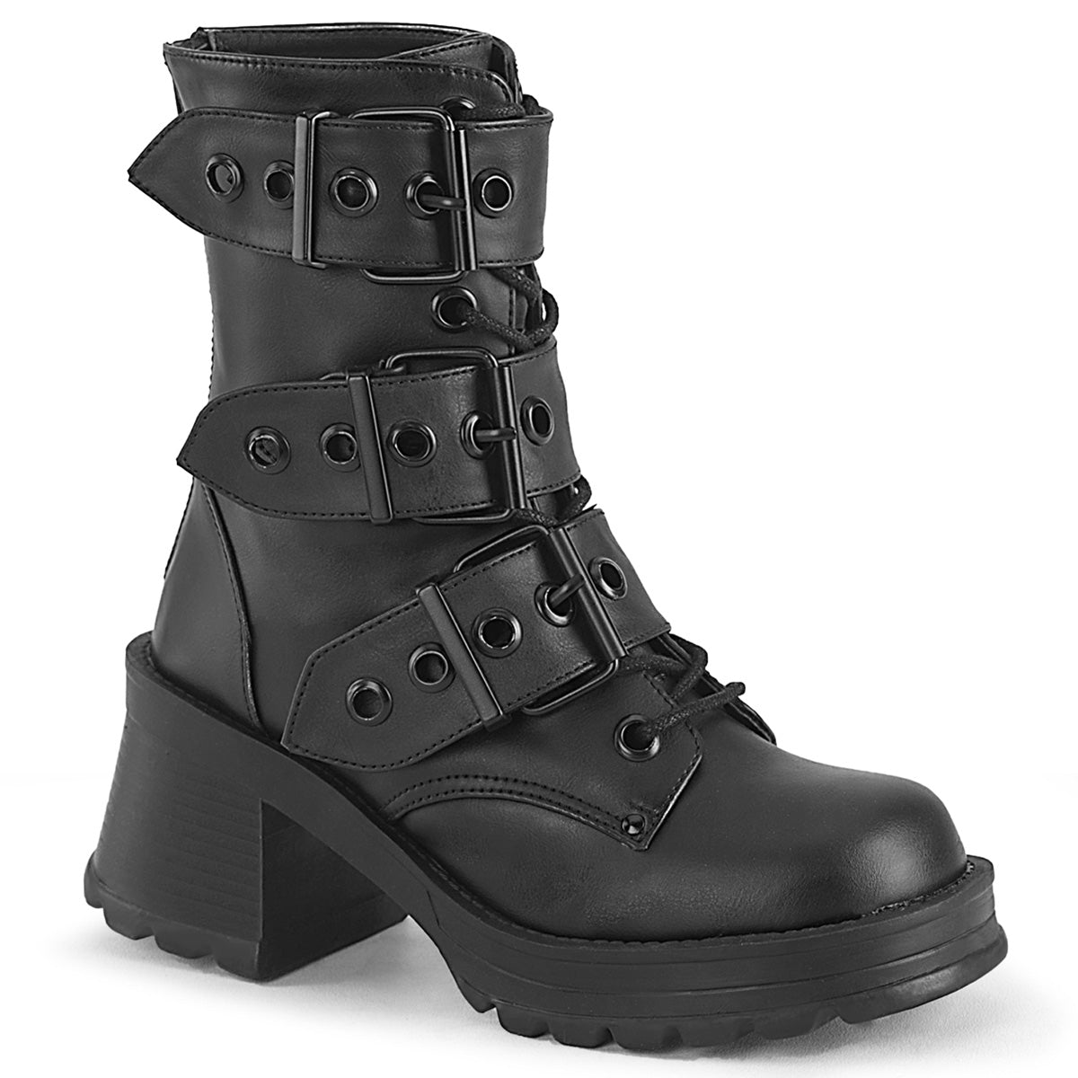 Black 2.8 Inch Alternative Women's Ankle Boots -  Demonia Cult BRATTY-118
