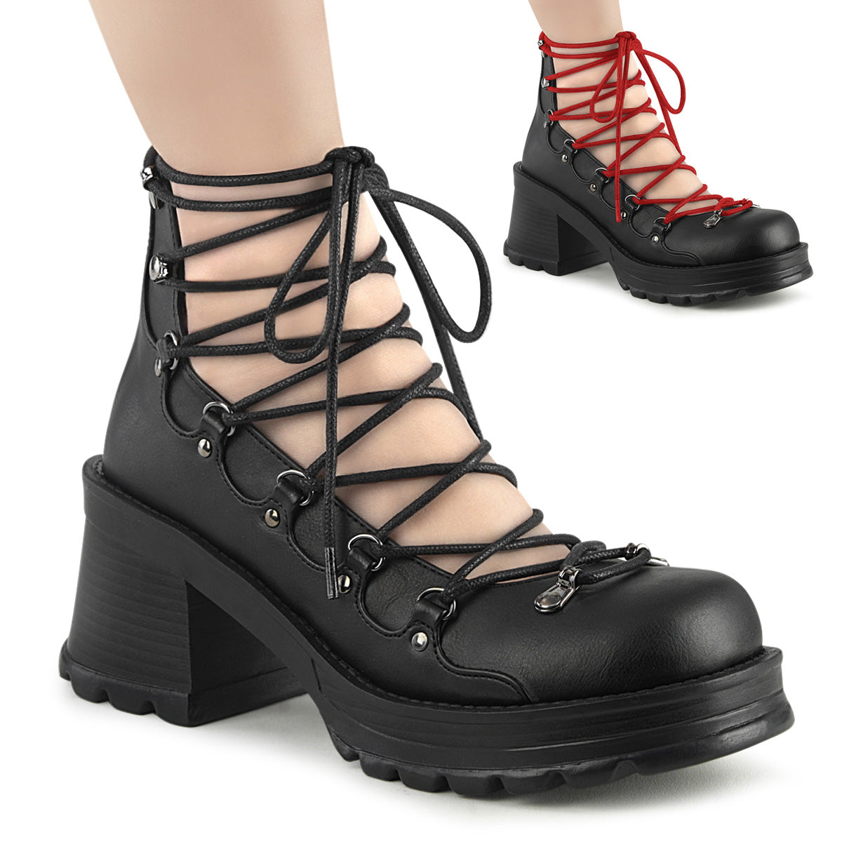 Black 2.8 Inch Alternative Footwear -  Demonia Cult BRATTY-32