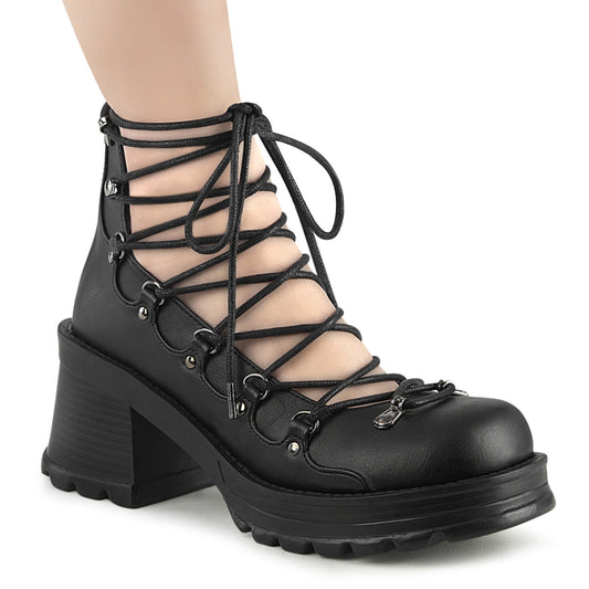 BRATTY-32 Demoniacult Alternative Footwear Lace Up Women's Platforms Shoes