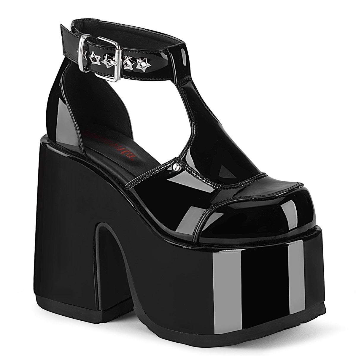 CAMEL-103 DemoniaCult Alternative Footwear Black Patent Women's Platform Sandals