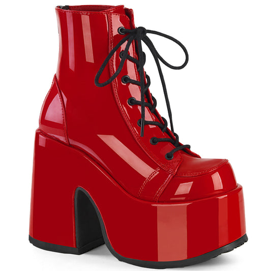 CAMEL-203 Alternative Footwear Demonia Women's Ankle Boots Red Patent