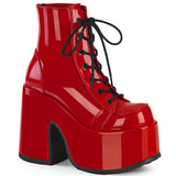 CAMEL-203 DemoniaCult Alternative Footwear Red Patent Women's Ankle Boots