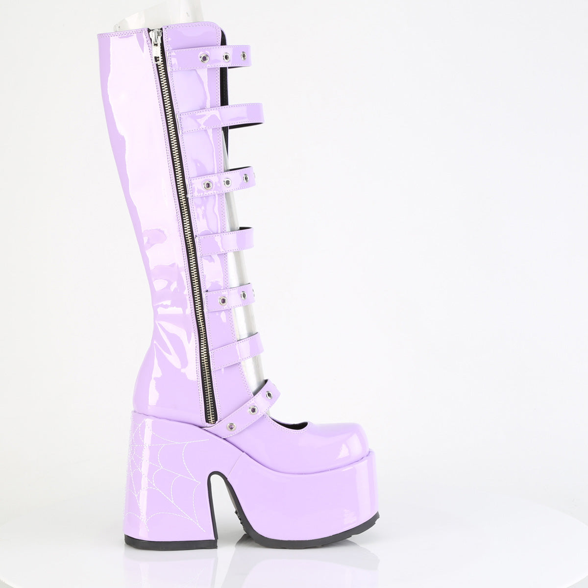 Lavender 5 Inch Alternative Knee High Boots -  Demonia Cult CAMEL-223