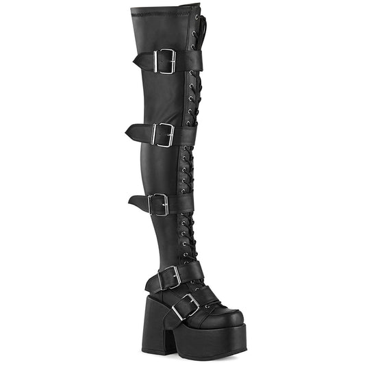 CAMEL-305 Demoniacult Alternative Footwear Women's Over-the-Knee Boots