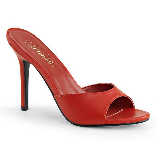 CLASSIQUE-01 Pleasers 4 Inch Heel Red Kid Pu Fetish Footwear