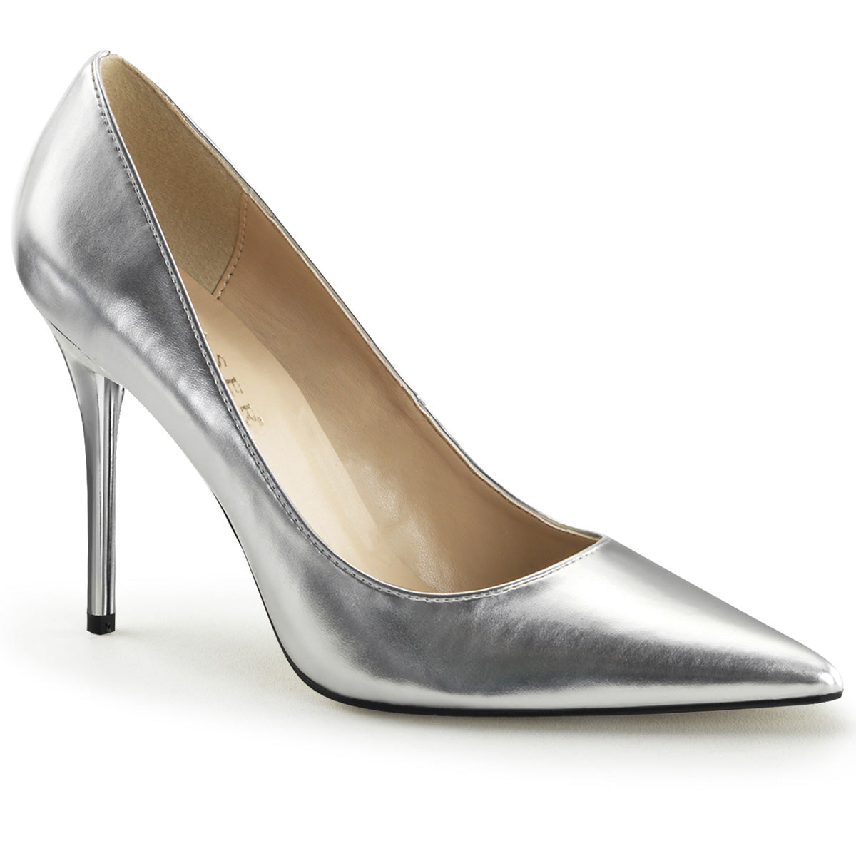 Silver 4 Inch Fetish High Heels -  Pleaser CLASSIQUE-20