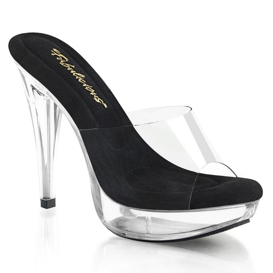 COCKTAIL-501 Fabulicious 5" Heel Clear and Black Sexy Shoes