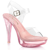 COCKTAIL-508 Fabulicious Baby Pink Tinted Platform Ankle Strap Heels