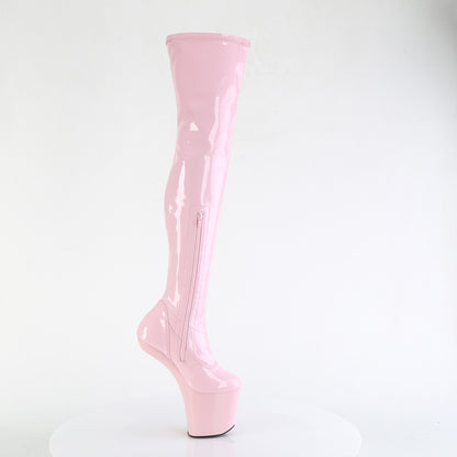 CRAZE-3000 Pleaser Sexy Baby Pink Thigh High Boots with Illusion Heels