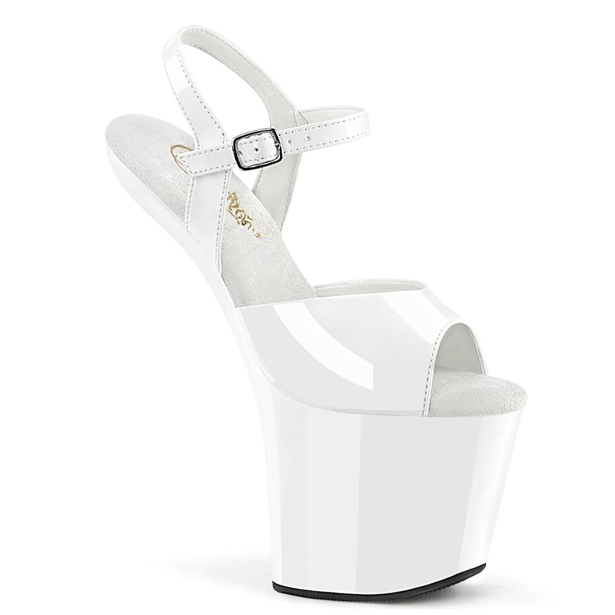 White 8 Inch Pole Dance Platform Shoes -  Pleaser CRAZE-809