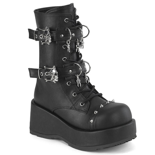 CUBBY-54 DemoniaCult Women's Black Alternative Lace Up Ankle Boots