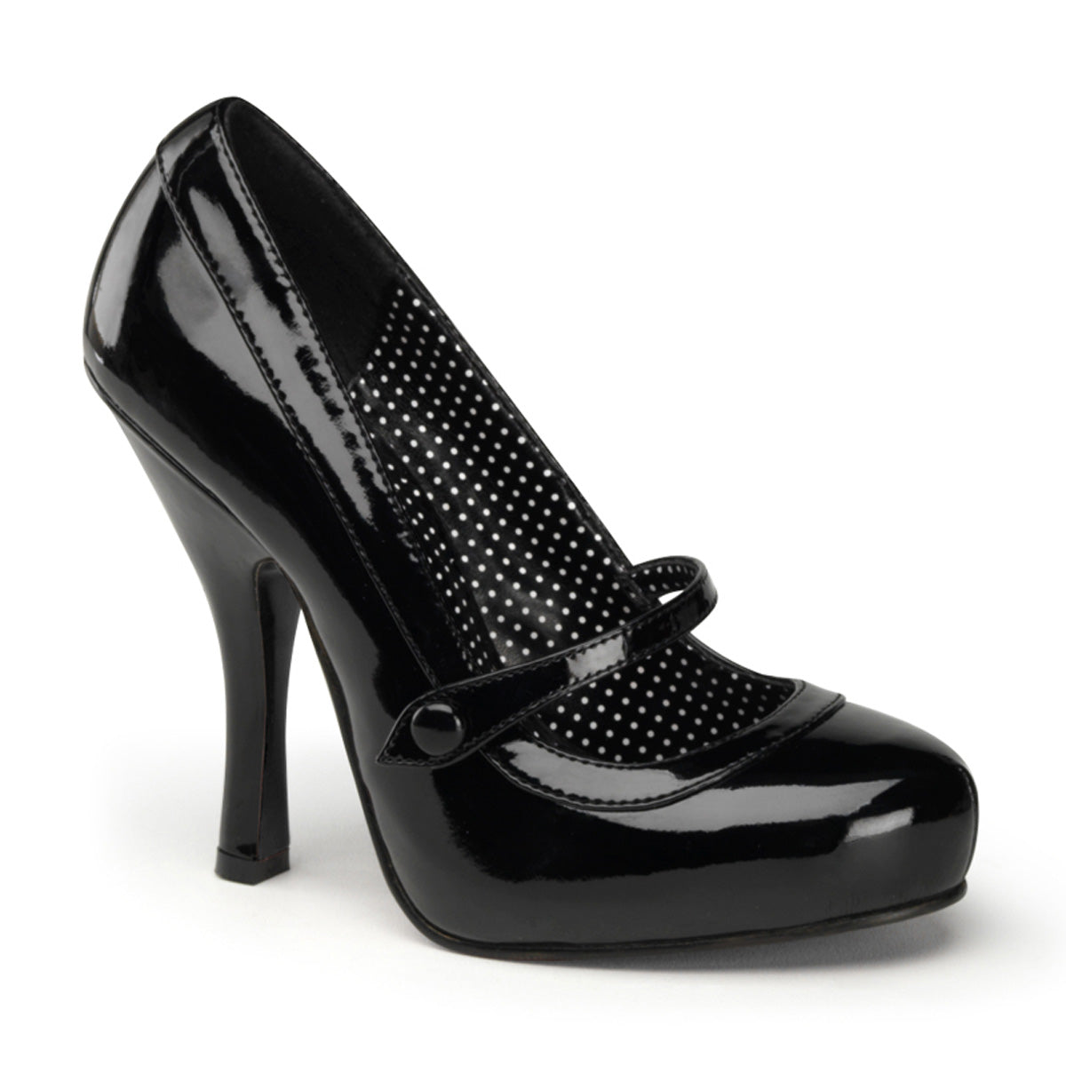 Cutiepie-02 Pin Up Glamour Black Patent Retro Glamour Shoes