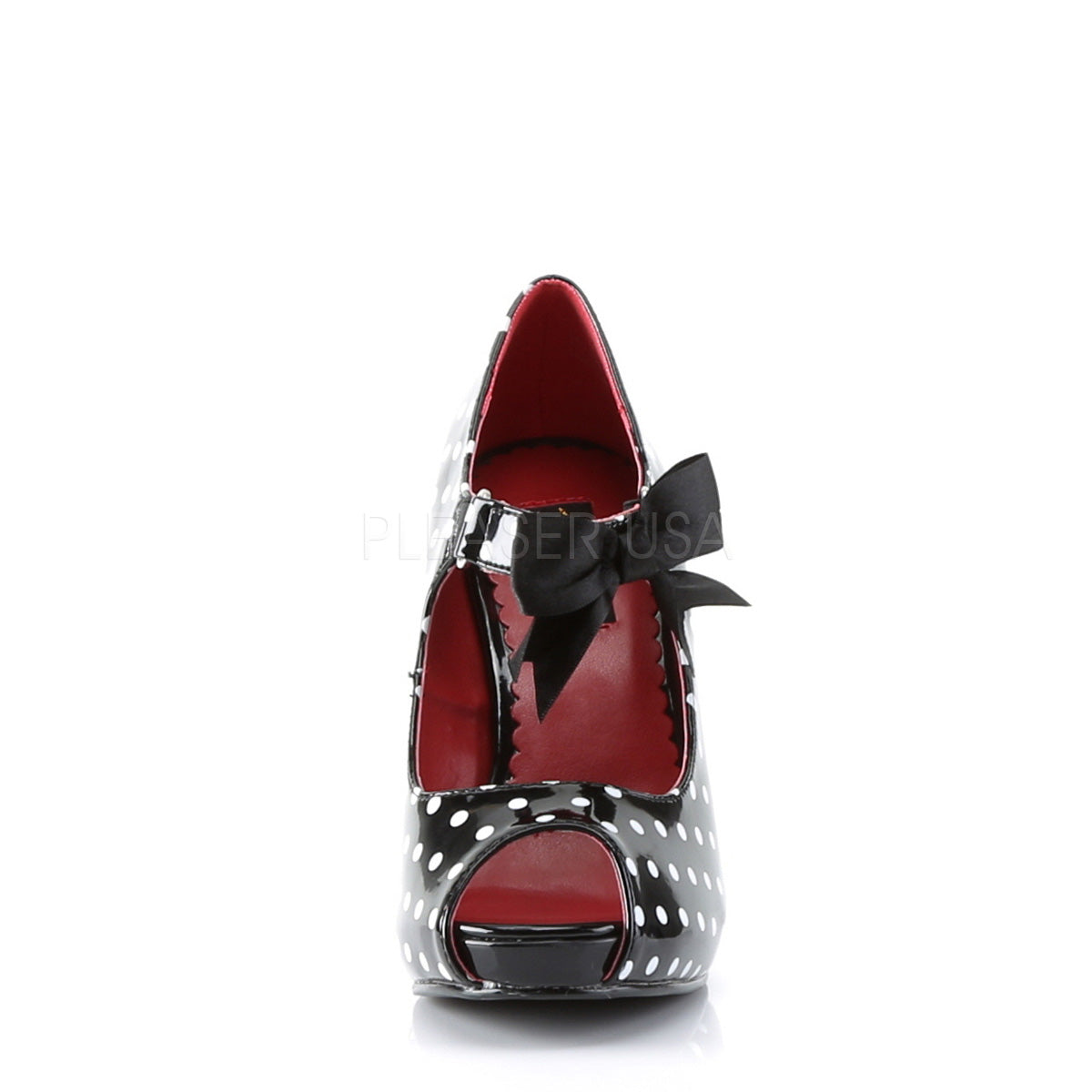 4 1/2 Heel, 3/4 Hidden P/F Open Toe Mary Jane W/ Bow  CUTIE07/BWPT  CUTIEPIE07