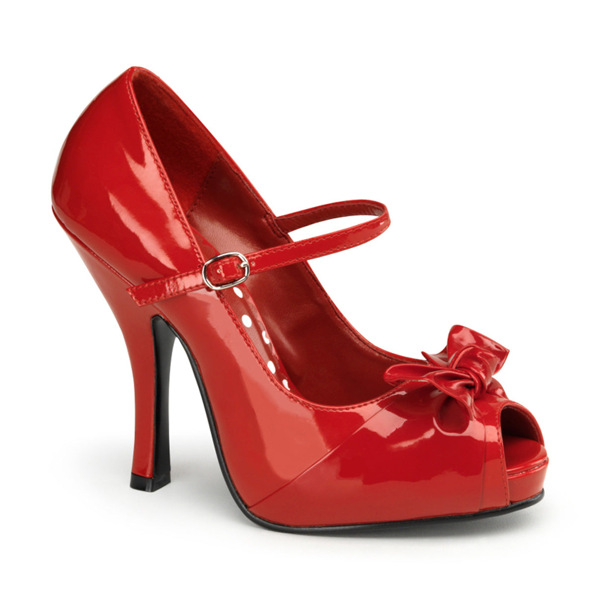 CUTIEPIE-08 Pin Up 4.5 Inch Heel Red Retro Glamour Platforms