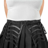 DA-315-lxl Demonia Black Alternativ Fashion Faux Piele SpiderWeb Belt Out Out