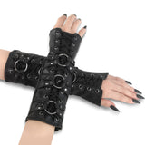 DA-462 Demonia Alternative Fashion Stretch Faux Leather Pull-On Arm Warmers