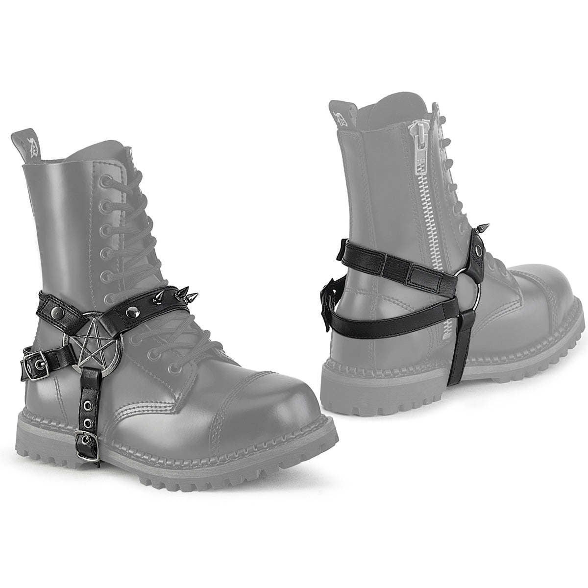 DA-510 Demonia Alternative Fashion Faux Leather Boot Harnesses