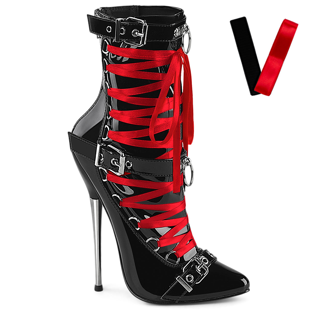 Black 6.3 Inch Fetish Heels -  Devious DAGGER-1032