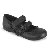 DAISY-08 Demonia Alternative Footwear Matte Black Ballet Flat Double Strap Mary Jane