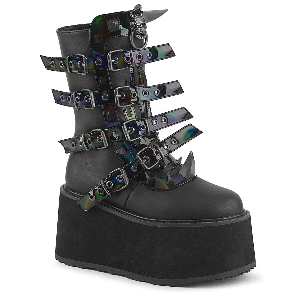 Black  Alternative Knee High Boots -  Demonia Cult DAMNED-156