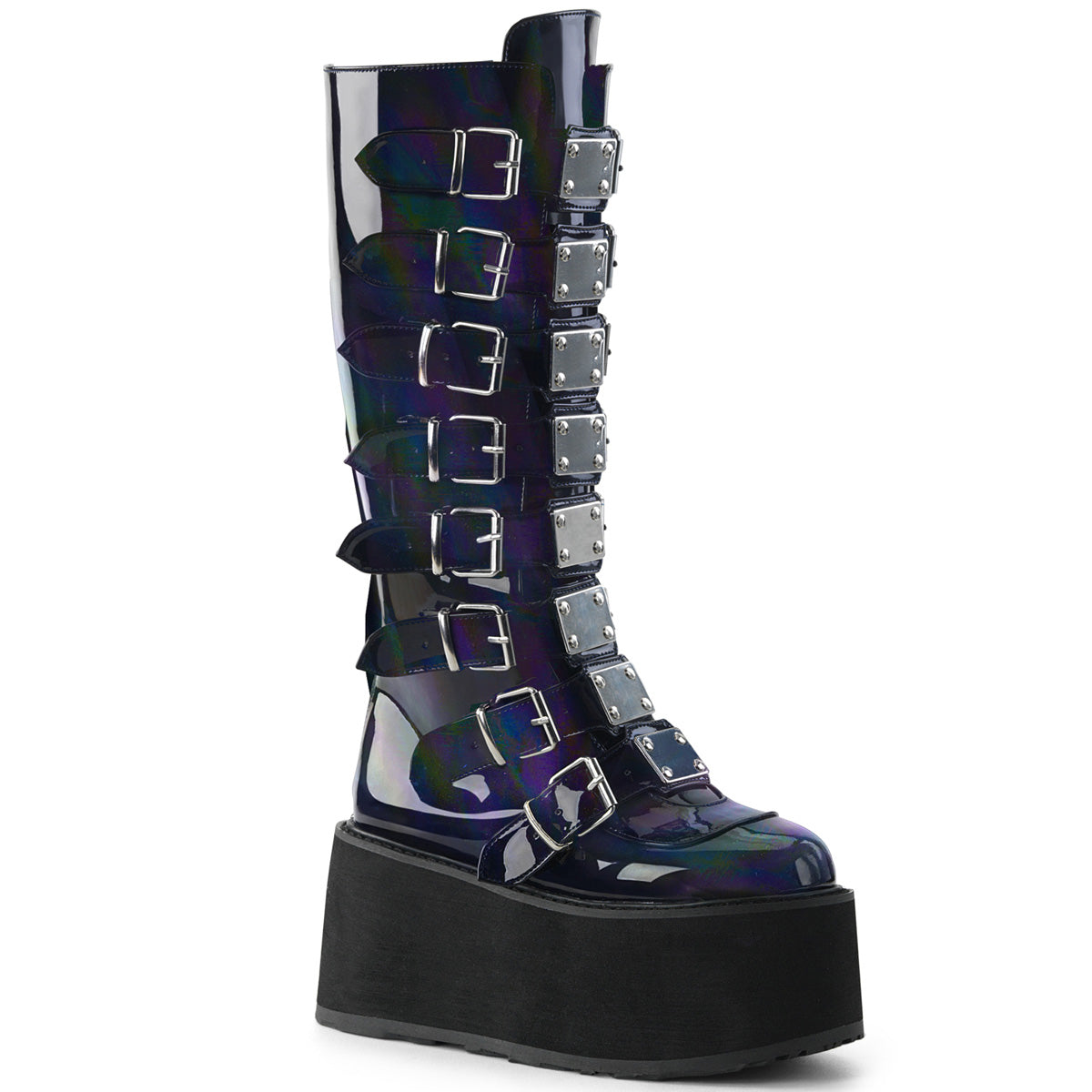 Black  Alternative Knee High Boots -  Demonia Cult DAMNED-318