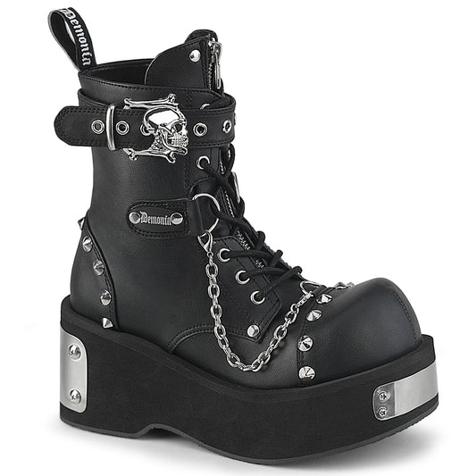 DANK-57 Demonia Alternative Black Vegan Leather Ankle Boots