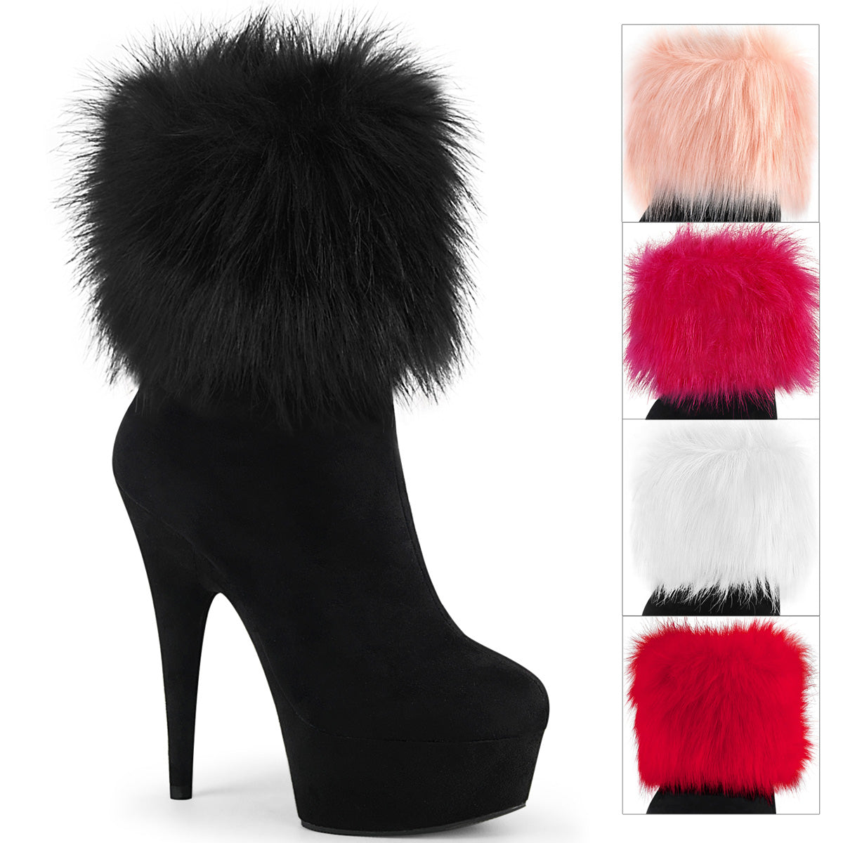 Black 6 Inch Exotic Dance Ankle Boots -  Pleaser DELIGHT-1000