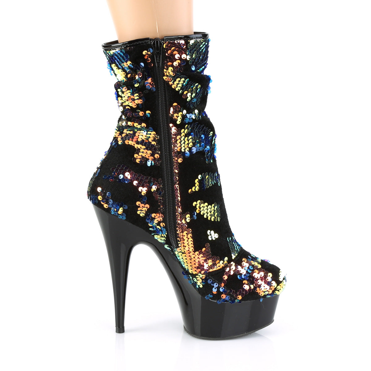Blue 6 Inch Exotic Dance Ankle Boots -  Pleaser DELIGHT-1004