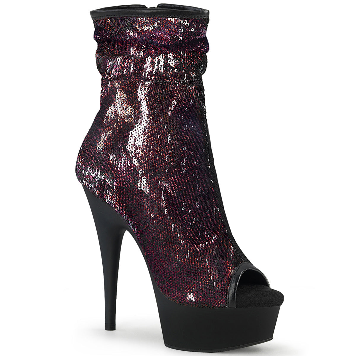 Burgundy 6 Inch High Impact Ankle Boots -  Pleaser DELIGHT-1008SQ
