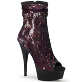 Burgundy 6 Inch High Impact Ankle Boots -  Pleaser DELIGHT-1008SQ