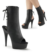 Black 6 Inch Exotic Dance Ankle Boots -  Pleaser DELIGHT-1018