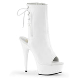 White 6 Inch Exotic Dance Ankle Boots -  Pleaser DELIGHT-1018