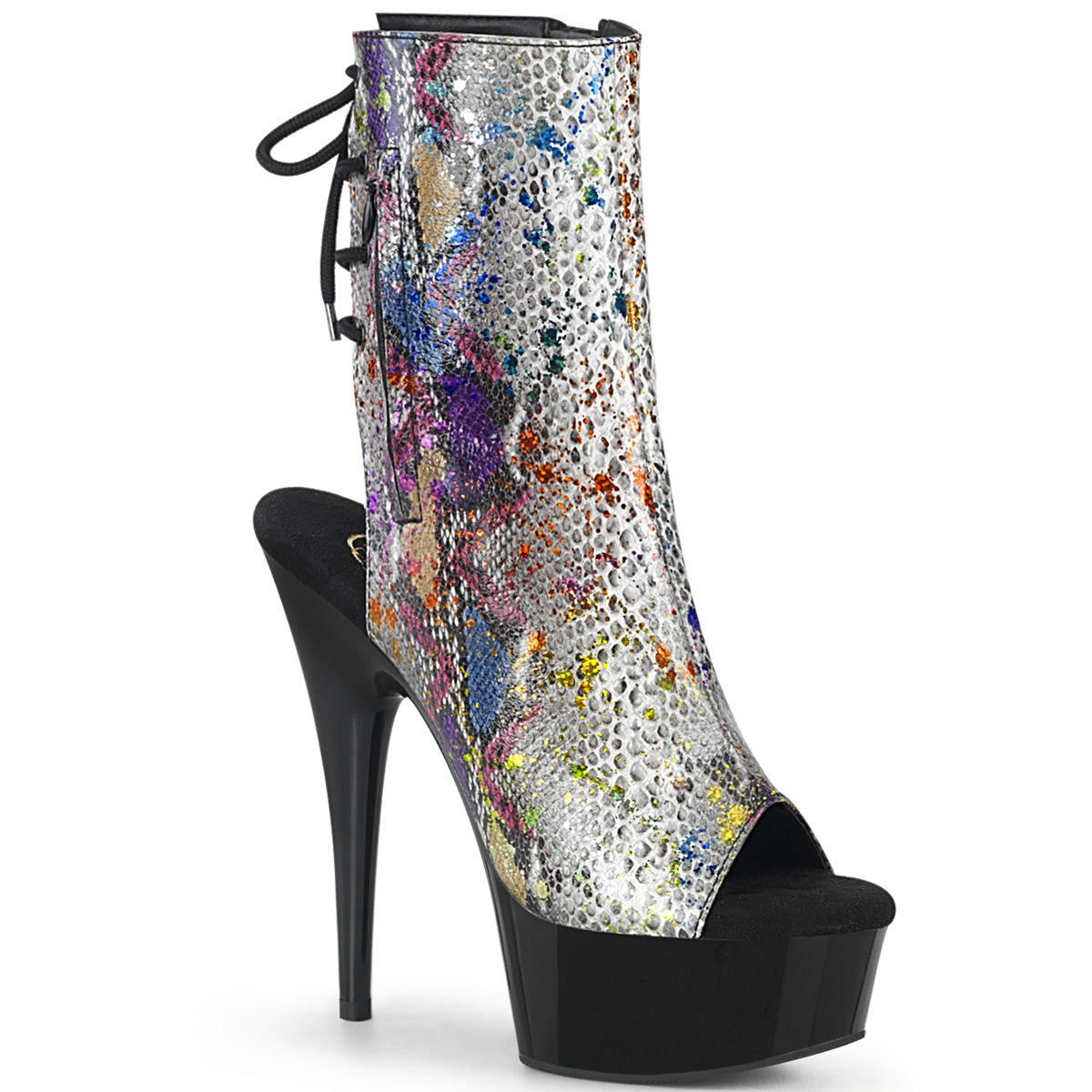 Multi 6 Inch Pole Dancer Ankle Boots -  Pleaser DELIGHT-1018SP