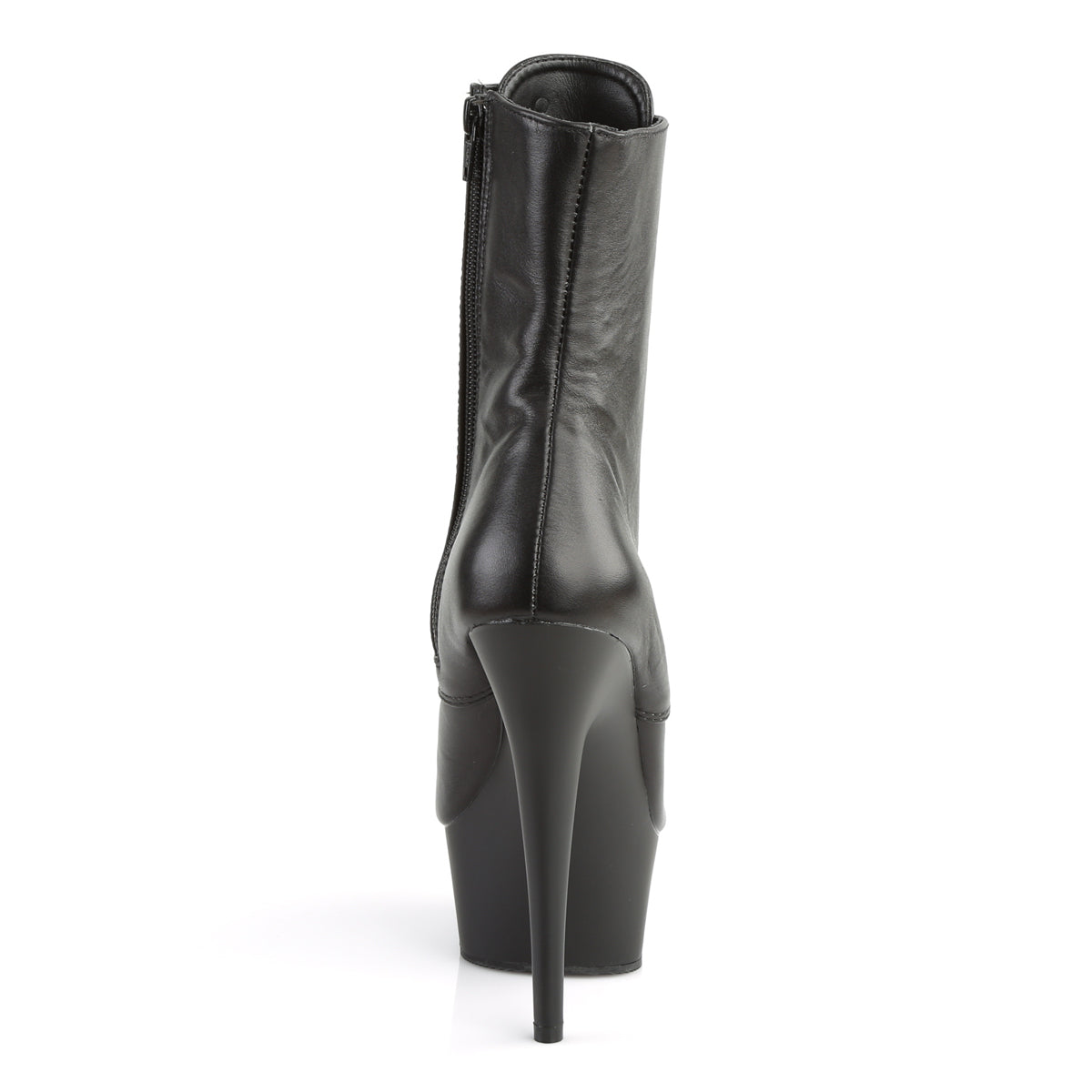 Black Leather 6 Inch Stripper High Ankle Boots -  Pleaser DELIGHT-1020