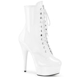 White 6 Inch Strippers Ankle Boots -  Pleaser DELIGHT-1020