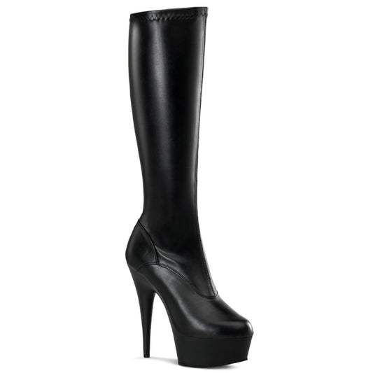 DELIGHT-2000 Pleasers 6 Inch Heel Black Pole Dancer Platform Shoes