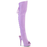 Lavender 6 Inch High Impact Thigh High Boots -  Pleaser DELIGHT-3019