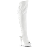 White 6 Inch High Fashiom Thigh High Boots -  Pleaser DELIGHT-3019