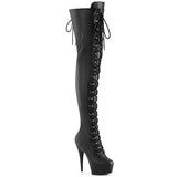 Black 6 Inch Exotic Dance Thigh High Boots -  Pleaser DELIGHT-3022