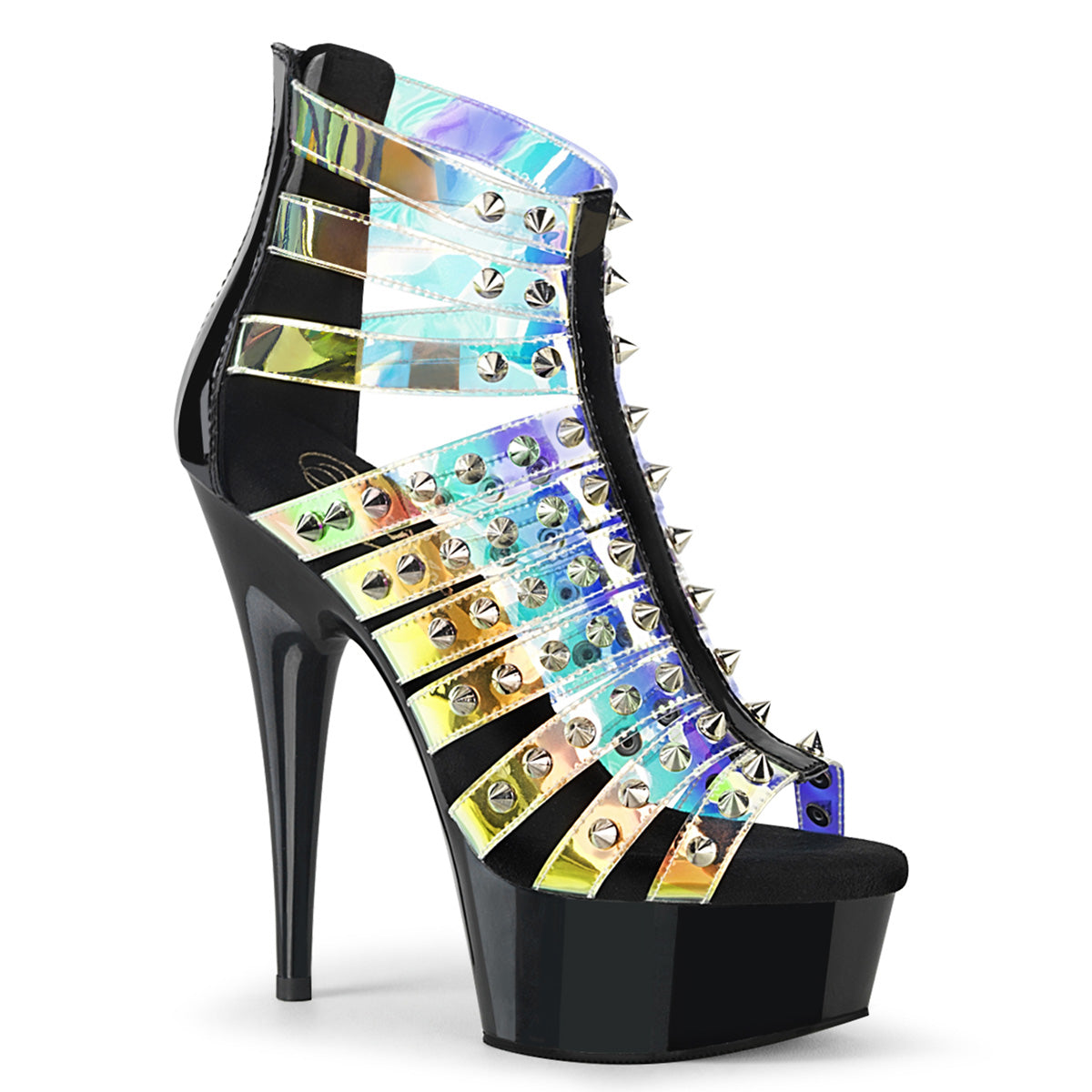 Black 6 Inch Exotic Dancing Platform Shoes -  Pleaser DELIGHT-600-9