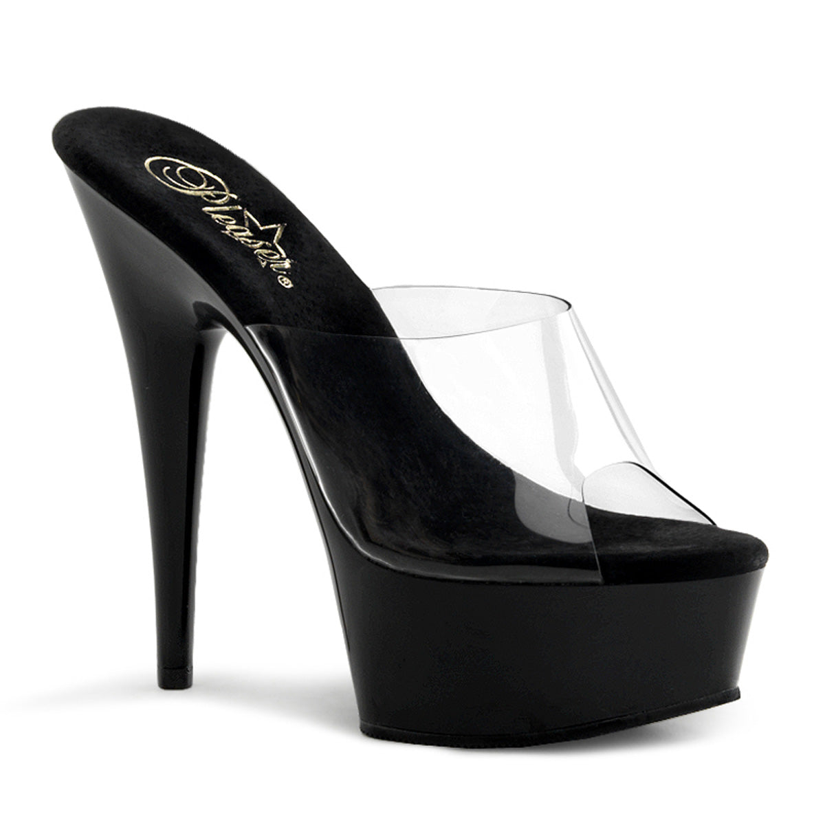 Clear Black 6 Inch Fetish Bedroom Platform Shoes -  Pleaser DELIGHT-601