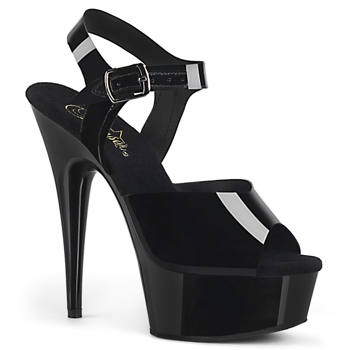 Black 6 Inch Pole Dance Platform Shoes -  Pleaser DELIGHT-608N