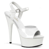 White 6 Inch Pole Dance Platform Shoes -  Pleaser DELIGHT-609